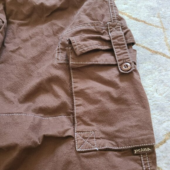 Prana Cargo Cropped Pants Brown Hiking Outdoor Gorpcore men's M - Picture 4 of 9